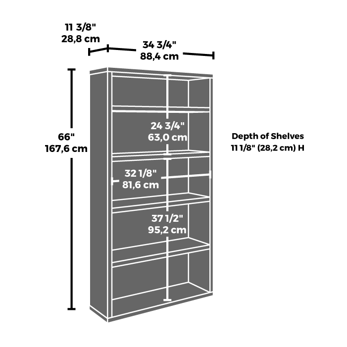 Affirm 5 Shelf Commercial Office Bookcase Noble Elm 427450 Sauder affirm-5-shelf-commercial-office-bookcase-noble-elm-427450-sauder