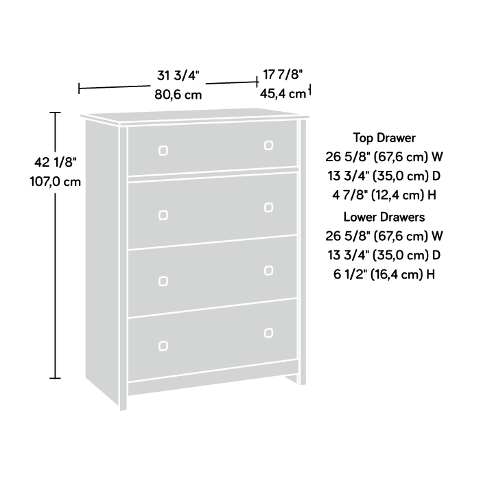 sauder county line 4-drawer dresser Sauder County Line Dresser Salt Oak