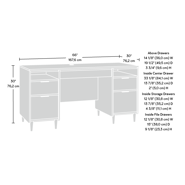 Clifford Place Executive Pedestal Desk Grand Walnut (430761