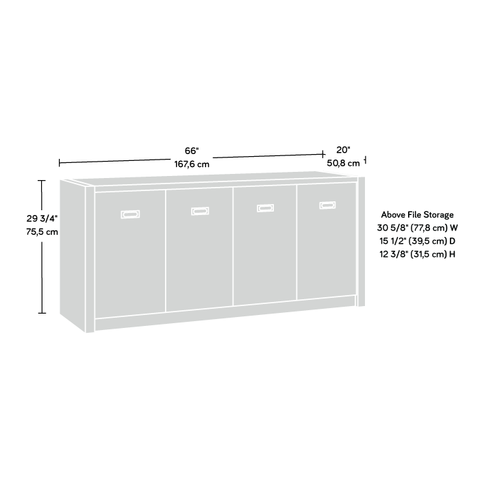 Dixon City Office Credenza with Doors Brushed Oak (432894