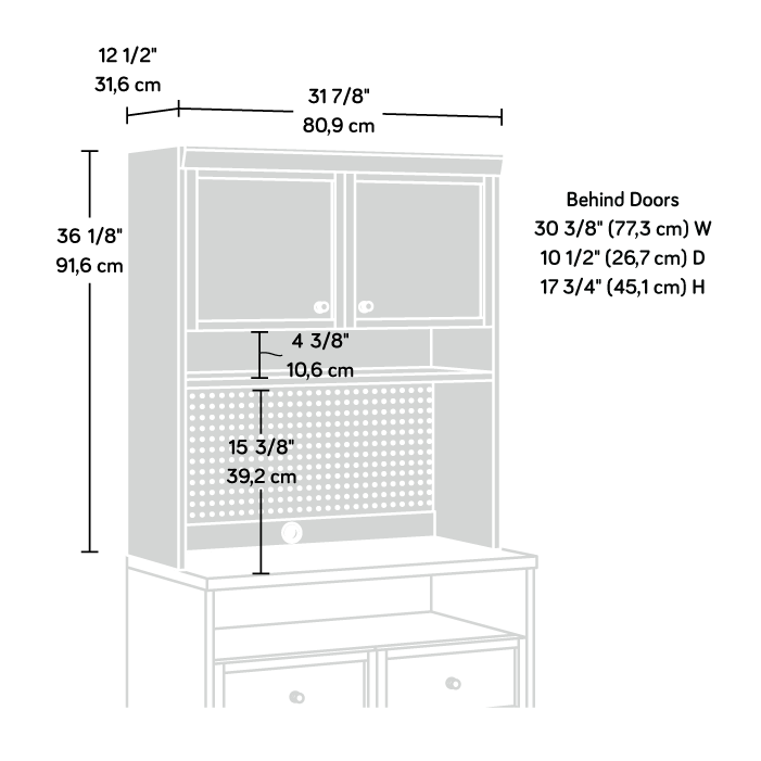 Craft Pro Series Craft Storage Hutch Mystic Oak (433650) Sauder