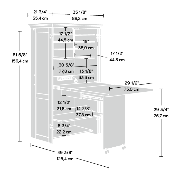 Sauder Select Craft & Sewing Armoire Timber Oak (434827) Sauder