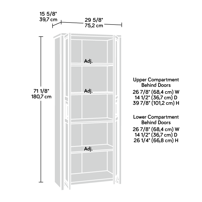 Sauder Select 2-Door Shaker Storage Cabinet White (443650) - Sauder