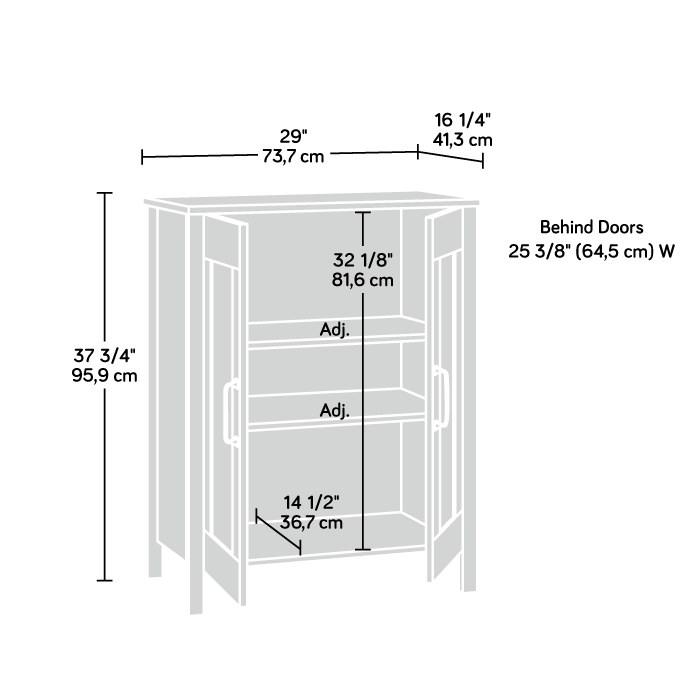Sauder Select 2-Door Low Storage Cabinet Rural Pine (443664) – Sauder