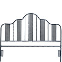Navy Blue Queen Size Metal Headboard 420101