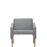 Gray Tweed Accent Chair with Faux Woodgrain 425217