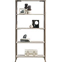 Tall 5-Shelf Wood & Metal Bookcase 425658