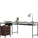 Metal & Wood L-Shaped Home Office Desk 425767