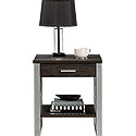 Contemporary Metal & Wood 1-Drawer Side Table 425775
