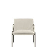 Ivory Velvet Accent Chair with Bronze Frame 425817