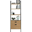 4-Shelf Wall-mounted Bookcase with Drawers 426438