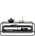 Modern Glass-Top Metal & Wood Coffee Table 426456