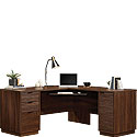 Modern L-Shaped Desk in Spiced Mahogany 426914