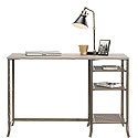Metal & Wood Office Desk with Open Shelves 427120