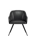 Contemporary Black Faux Leather Occasional Chair 427139
