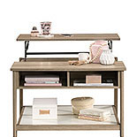  Oak Finish Pop-Up Coffee Table with White 427348