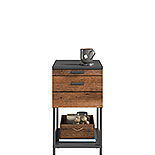 Industrial Wood Side Table with Drawer 427353