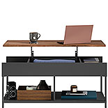 Wood Lift-Top Coffee Table with Black Frame 427354