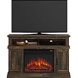 Rustic TV Credenza with Electric Fireplace 427378