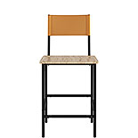 Counter Height Stool with Brown Faux Leather 427397