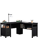 Modern L-Shaped Desk in Raven Oak 427419