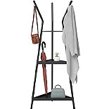 Black Metal Coat Tree with Shelves 427462