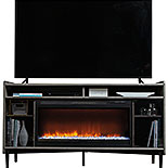 Fireplace TV Credenza with Glass Doors 428056