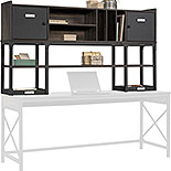 72" Commercial Desk Hutch in Carbon Oak 428160