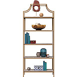 5-Shelf Metal Bookcase with Deco Stone Finish 428207