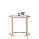 Wood & Metal Side Table in Deco Stone Finish 428213