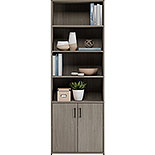 Silver Sycamore 5-Shelf Bookcase with Doors 428234