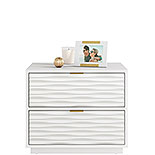 Decorative 2-Drawer Side Table in White 428255