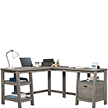 L-Shaped Trestle Desk in Mystic Oak 428256
