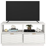 White 2-Drawer TV Stand with Open Storage 428258