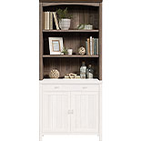 Washed Walnut 2-Shelf Library Hutch 428724