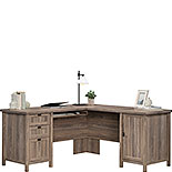 Washed Walnut L-Shaped Desk with File Drawer 428728