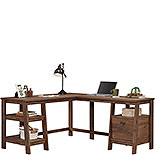L-Shaped Trestle Desk in Vintage Oak 428834