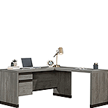 Modern L-Shaped Desk in Mystic Oak Finish 429257