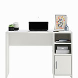 White Computer Desk with Storage & Shelving 429358
