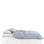 Queen Size Storage Platform Bed in White 429367