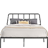 Queen Platform Bed with Headboard in Black 429401