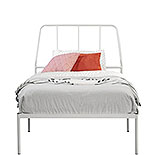 Twin Platform Bed with Headboard in White 429406