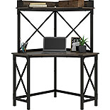 Corner Computer Desk and Hutch in Carbon Oak 429622
