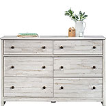 Rustic 6-Drawer Bedroom Dresser in White Plank 429627