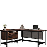 L-Shaped Computer Desk in Barrel Oak