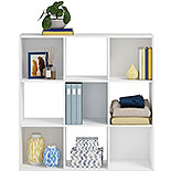 9-Cube Organizer Storage Cubby Unit in White 430090