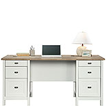 White Executive Pedestal Desk with Drawers 430227