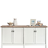 White Home Office Credenza with File Rack 430229