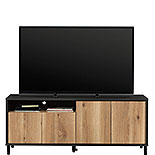Modern TV Credenza with Doors in Raven Oak 430755