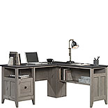 L-Shaped Home Office Desk in Mystic Oak 430757